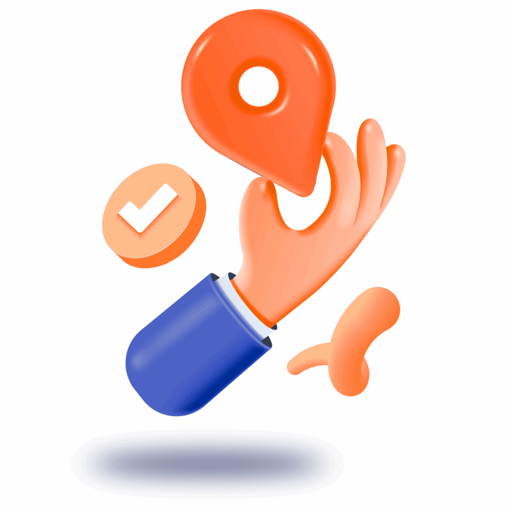 Mano che solleva icona posizione: +70 % visite in store con la strategia dell’Agenzia Marketing Pistoia