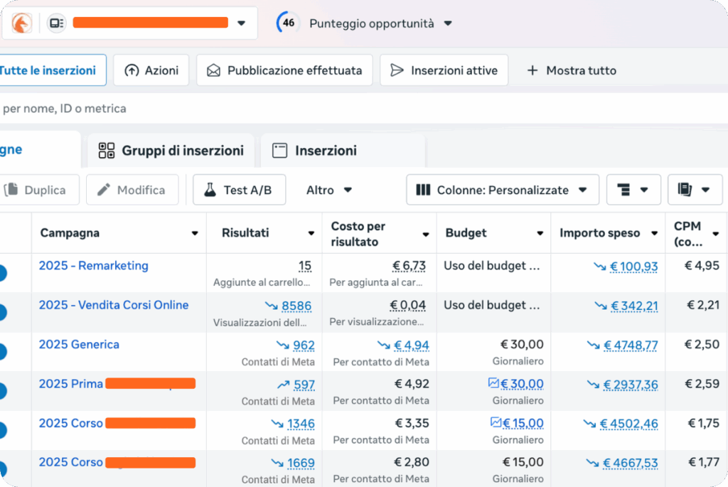 risultati meta ads web agency